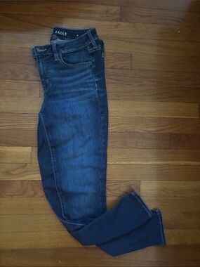 American Eagle Outfitters Women's Deep Blue Stretch Skinny Jeans